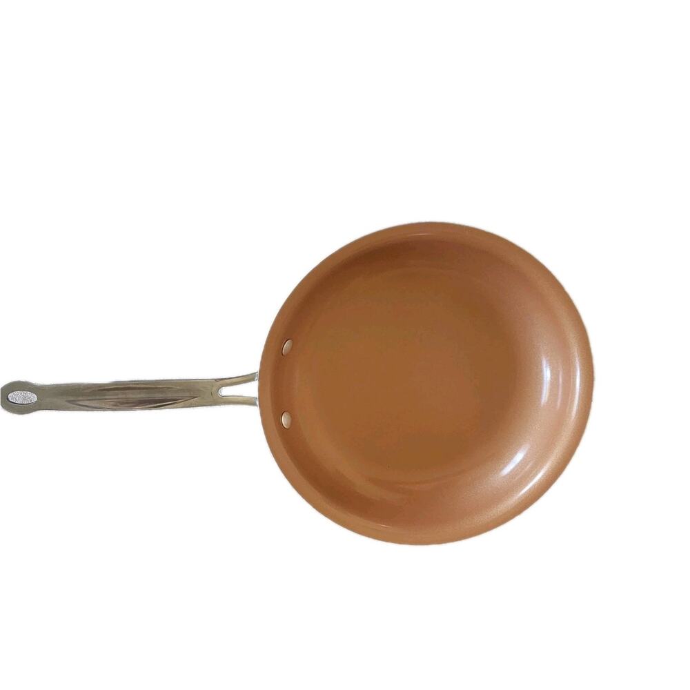Red Copper 10” Bulbhead Frying Pan Cookware Nonstick Skillet Kitchen Cooking
